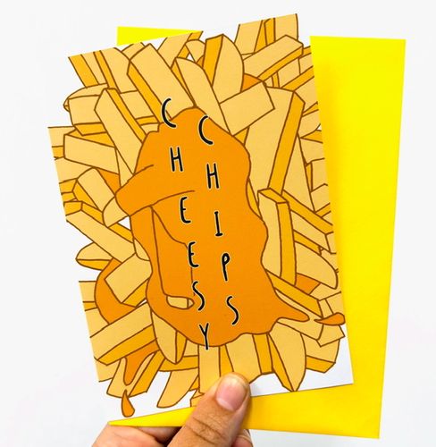 Cheesy Chips greeting card