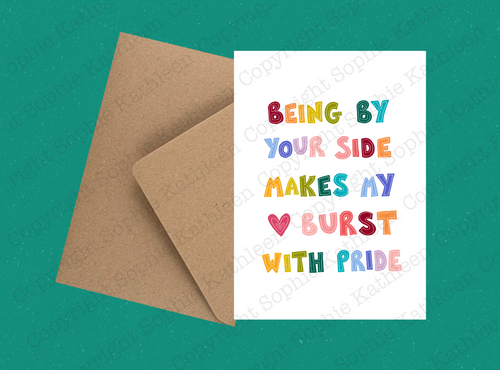 Burst with pride card