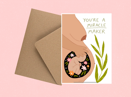 Miracle maker pregnancy card