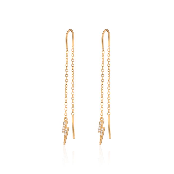 Sparkling Lightning Bolt Threader Earrings