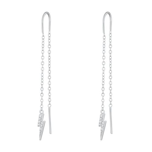 Sparkling Lightning Bolt Threader Earrings
