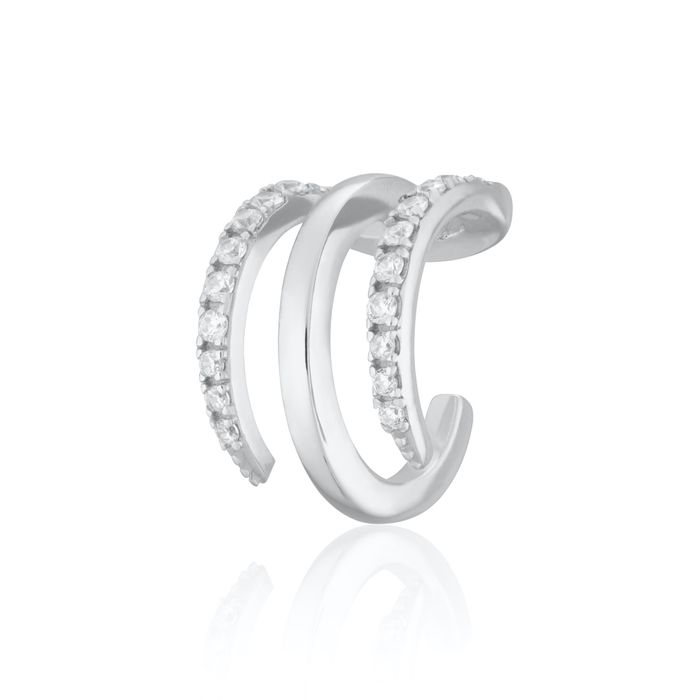 Triple Claw Single Ear Cuff with Clear Stones