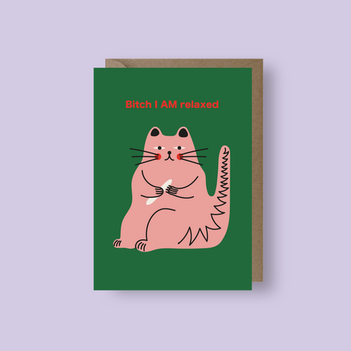 Relaxed Cat Greeting Card