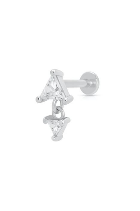 Diamond Drop Single Flat Back Earring