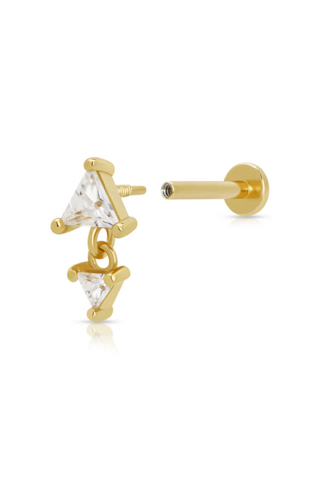 Diamond Drop Single Flat Back Earring