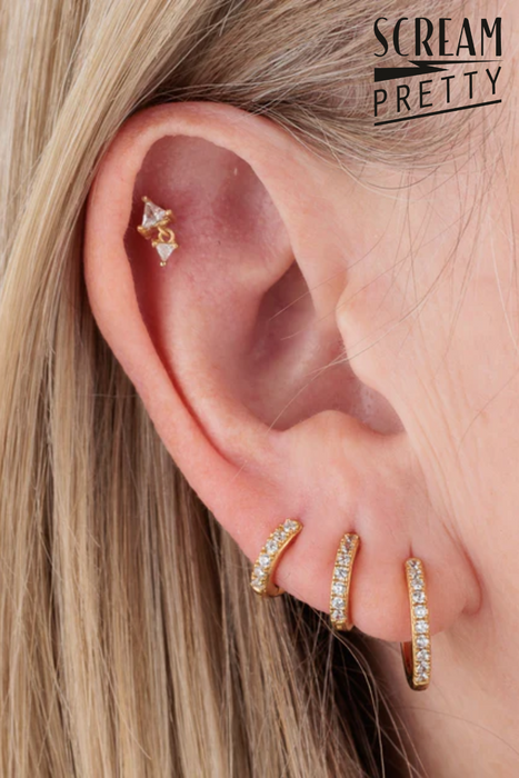Diamond Drop Single Flat Back Earring