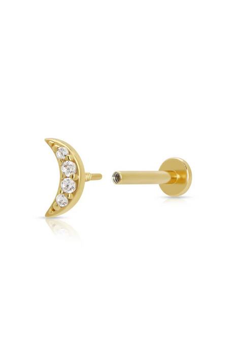 Sparkling Moon Single Flat Back Earring