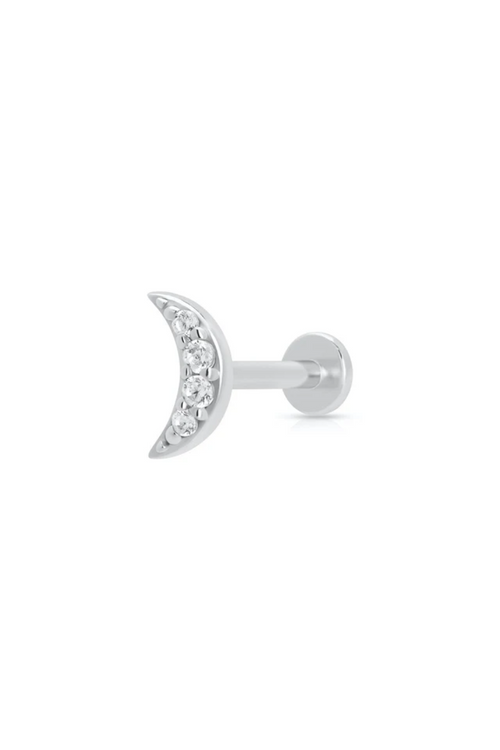 Sparkling Moon Single Flat Back Earring