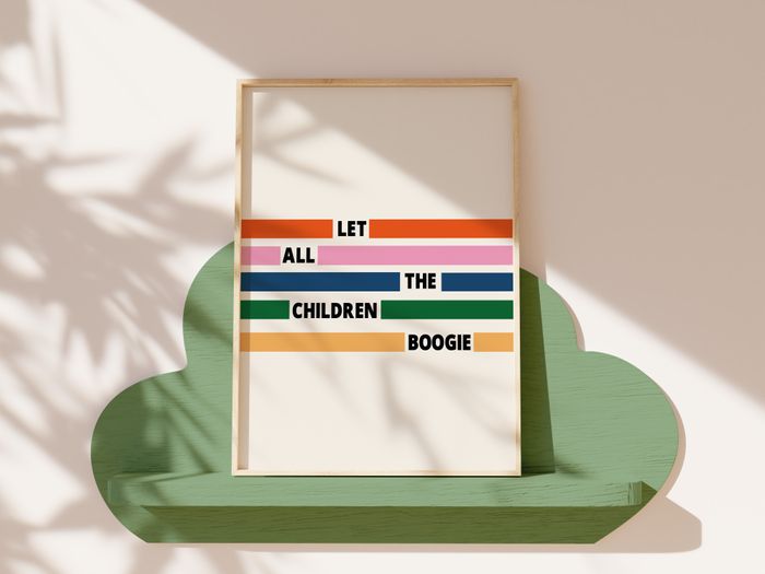 Let all the children boogie Retro Art Print