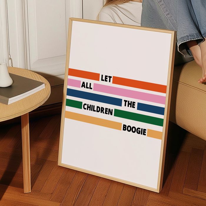 Let all the children boogie Retro Art Print