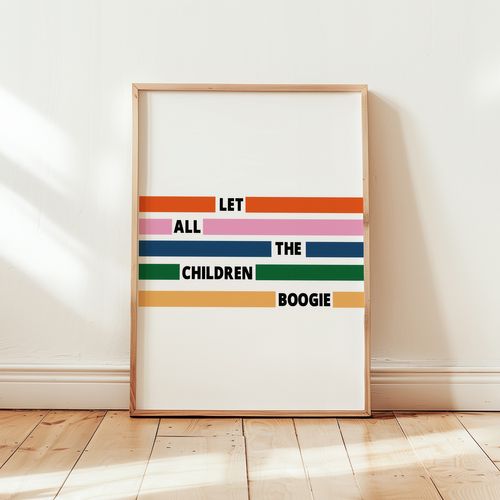 Let all the children boogie Retro Art Print