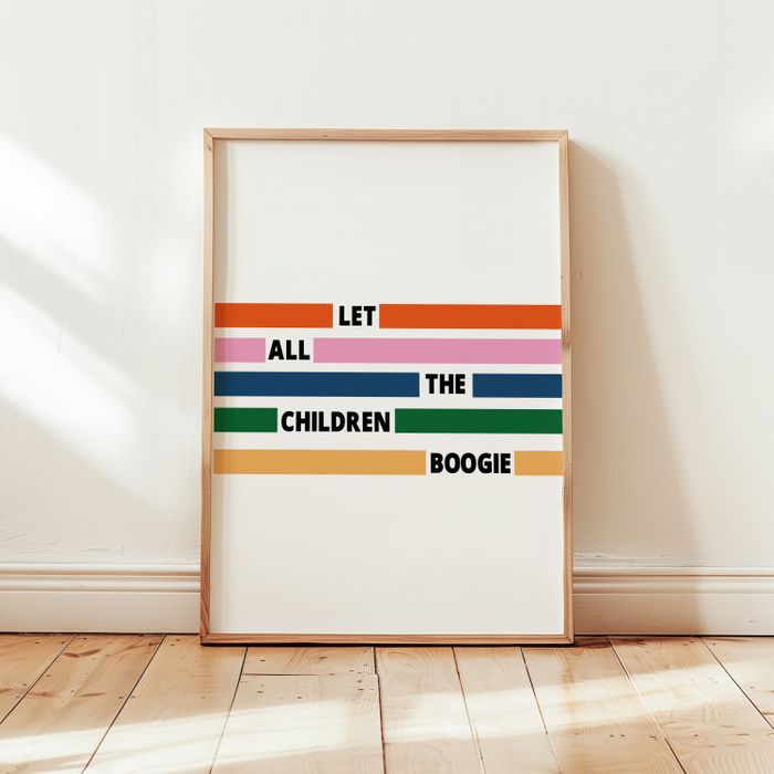 Let all the children boogie Retro Art Print