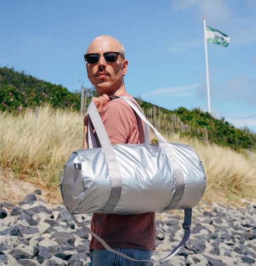 LOQI METALLIC Silver Weekender