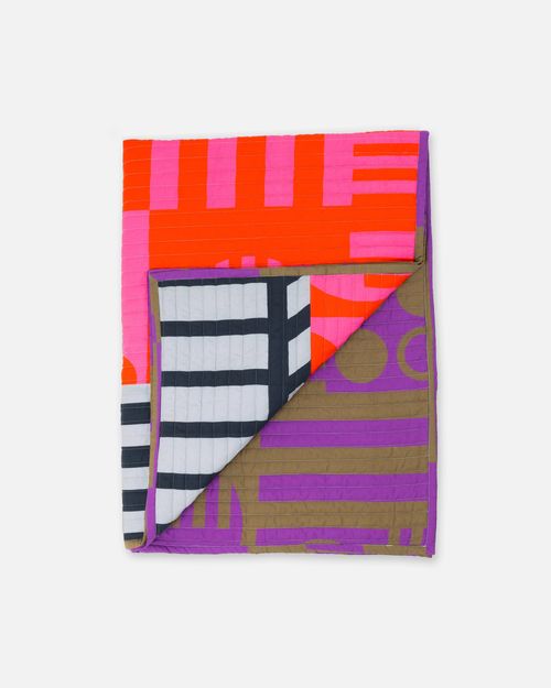 Organic Cotton Reversible Quilted Throw Hot Grape