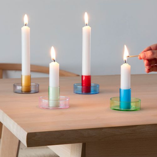 Duo Tone Glass Candle Holder