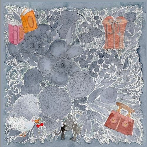 Indigo Blue Heritage Silk Twill Scarf