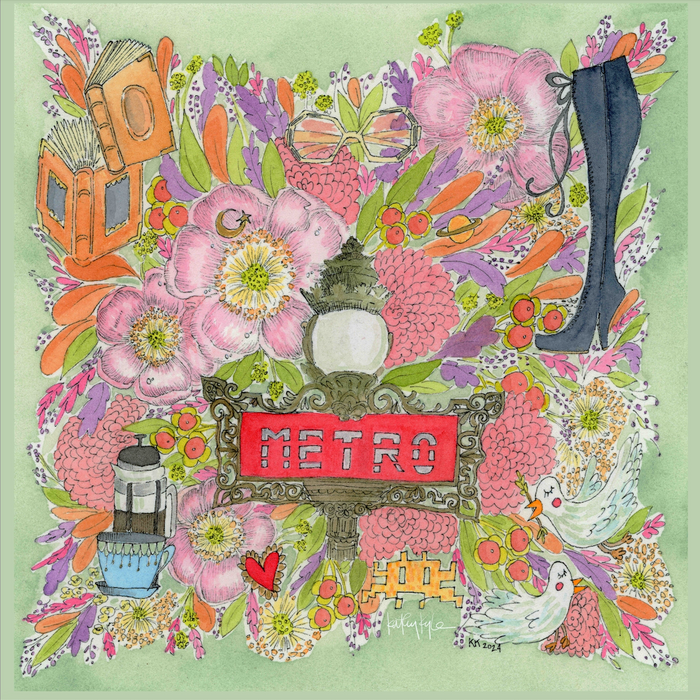 Parisian Metro Silk Twill Scarf