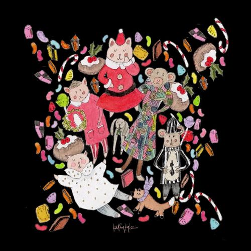 Kidture: Lizzie's Mice Christmas Silk Twill Scarf