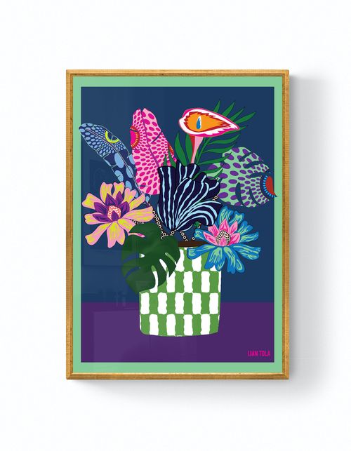 In Bloom Floral (Midnight) - Wall Art Print