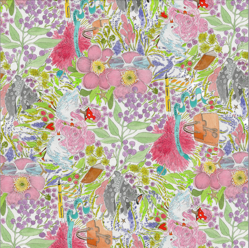 Exclusive: New Design (not yet released) - Wear Your Story Silk Twill Scarf (White Colourway)