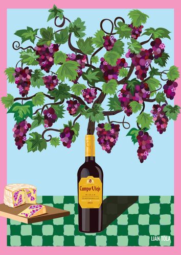 Red Grapes Fruit Tree - Wall Art Print