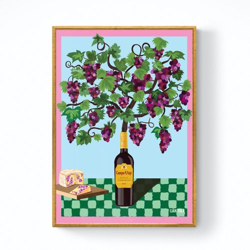 Red Grapes Fruit Tree - Wall Art Print