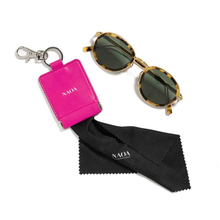 Apple Leather Keyring With Microfiber Pouch