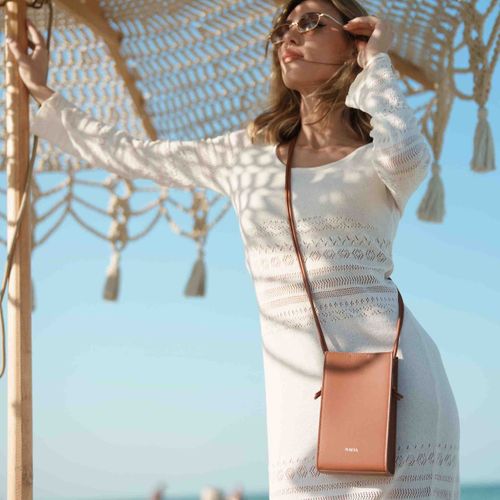 Apple Leather Crossbody Handbag