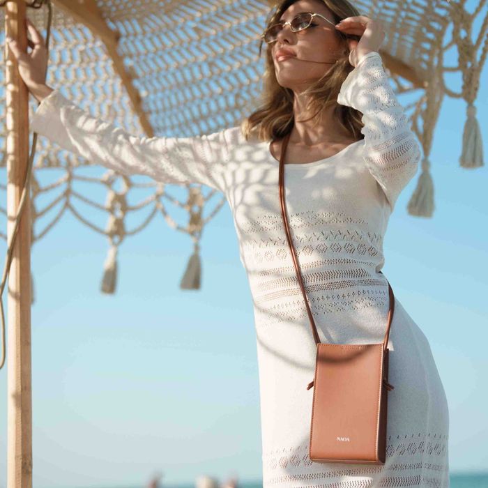 Apple Leather Crossbody Handbag