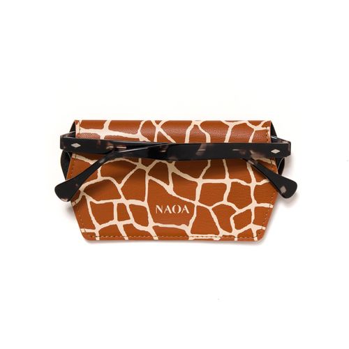 Printed Apple Leather Slim Glasses Case