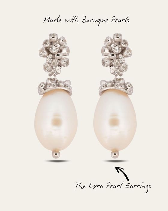 Silver Baroque Pearl Earrings - Lyra
