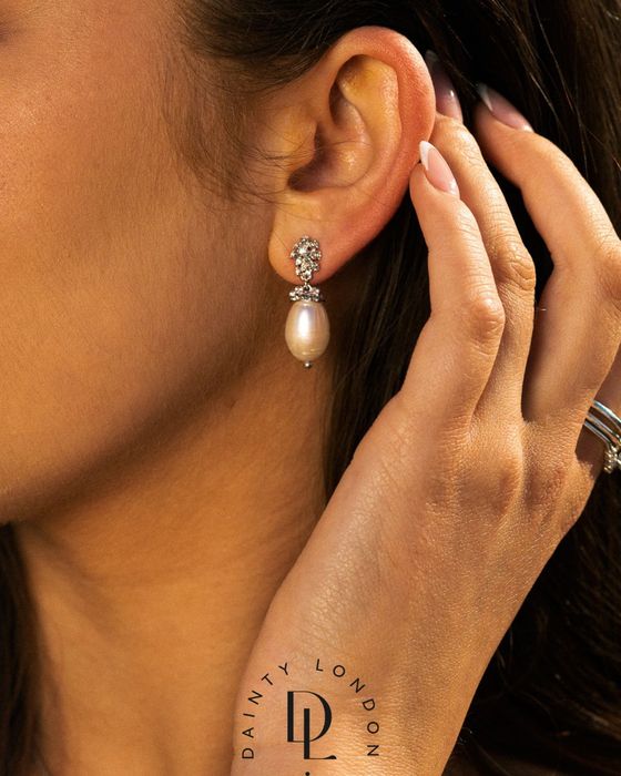 Silver Baroque Pearl Earrings - Lyra