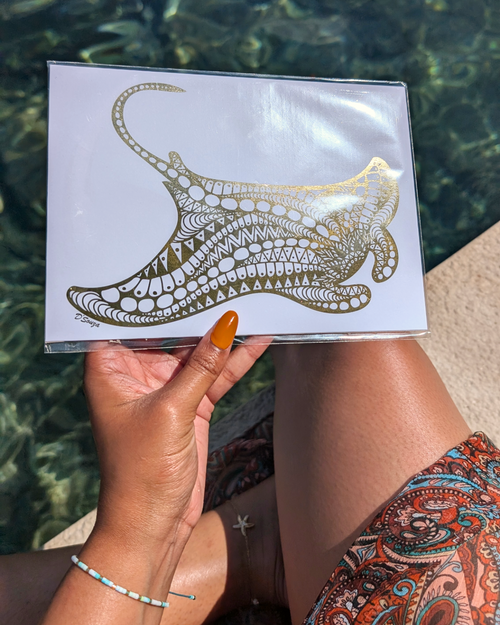 Manta Ray Gold Foil Print