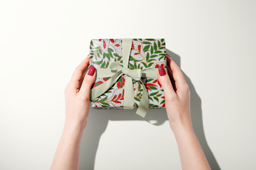 Handmade Botanical Christmas Wrapping paper