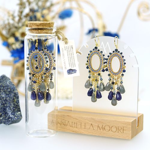 Handcrafted Gemstones set on 18K Gold Plated Sterling Silver Earring Hooks