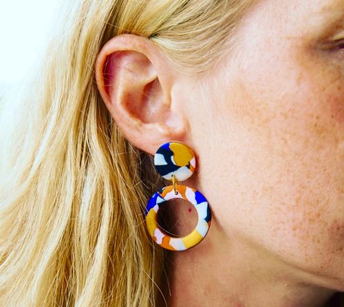 Landscape Medium Hoop Earring