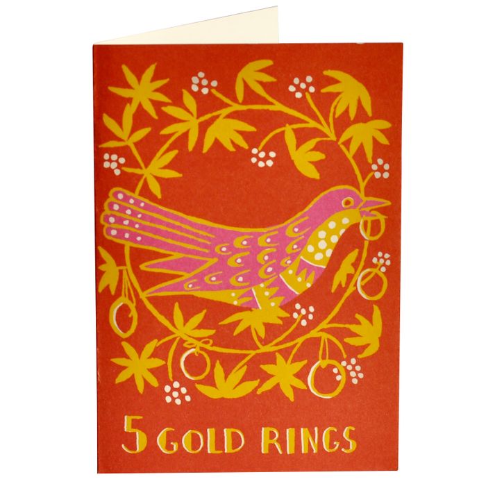 Five Gold Rings and Six Geese A-Laying Christmas cards