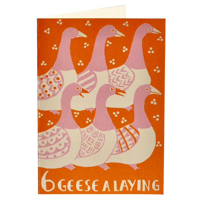 Five Gold Rings and Six Geese A-Laying Christmas cards