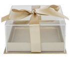 Acrylic Gift Box With Clear Lid and Ribbon (Sizes & Colors Available)