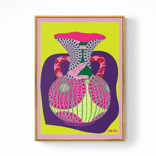 Textile Print Vase - Wall Art Print