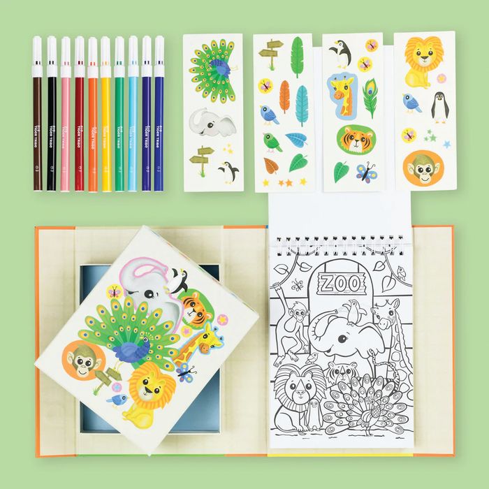 Tiger Tribe Colouring Set- Zoo