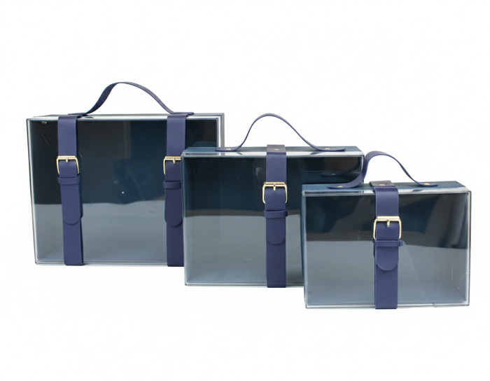 Acrylic Gift Boxes With Buckle Design - Set of 3 (Colors Available)