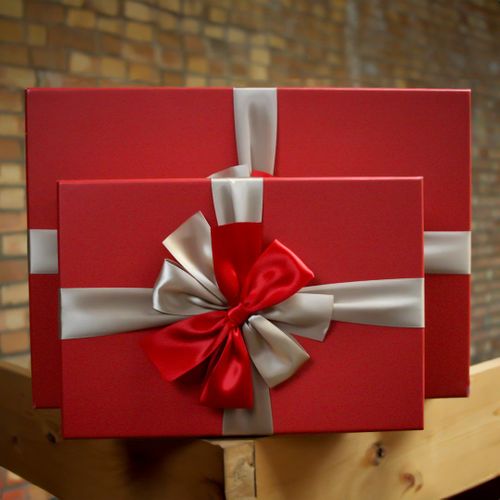 Luxury Oversized Red Gift Boxes - Set of 3