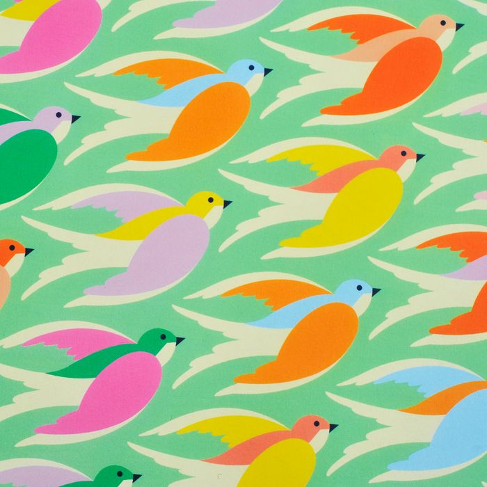 Birds in mint Wrapping Paper