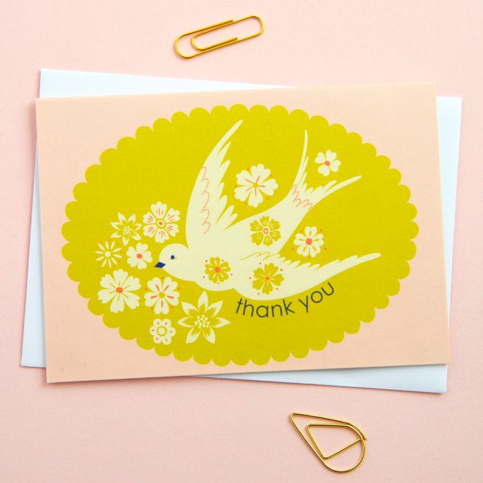 Birds & Borders Thank You Card Notecard set