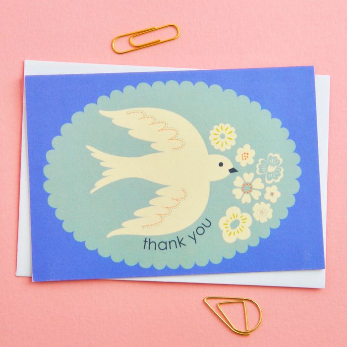 Birds & Borders Thank You Card Notecard set