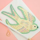 Whimsical Rocking Bird New Baby - Die Cut Card
