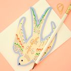 Whimsical Rocking Bird Happy Birthday - Blue Die Cut Card