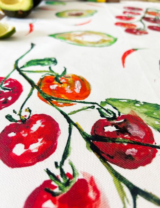 Guacamole 'Fiesta' Tea Towel printed and designed in the UK by Sarah Epsom
