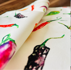 Chilli 'Splash of Spice' Tea Towel printed and designed in the UK by Sarah Epsom